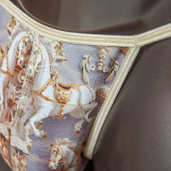 Mens Victorian Horses Print Gstring Handmade - Picture 3 of 6